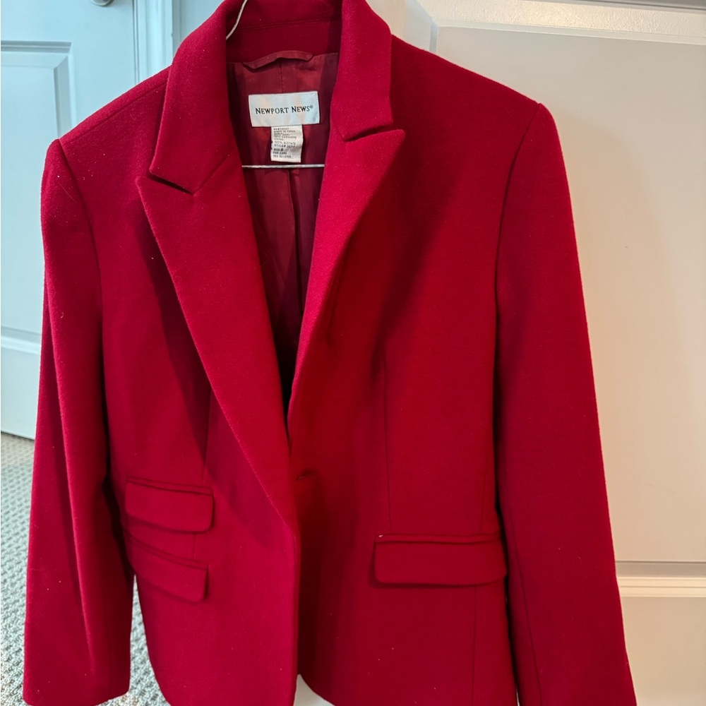 Newport News Women's Vibrant Red Felted Blazer